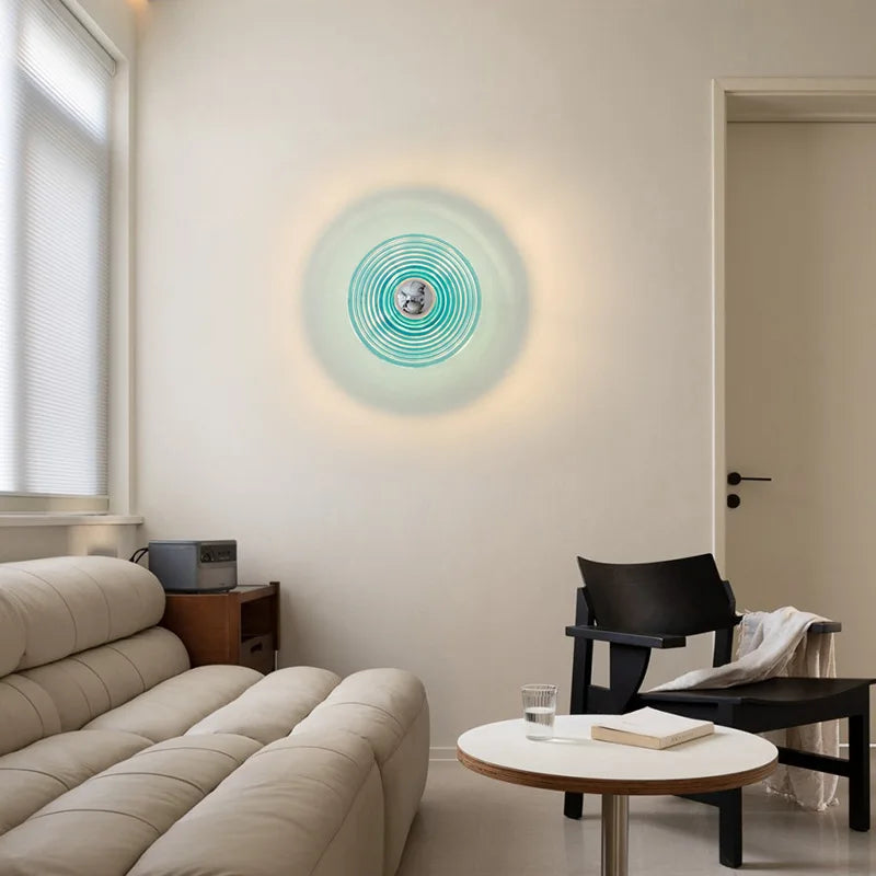 applique murale en verre ondulé pour allée entrée escalier - vue 5 sur 9