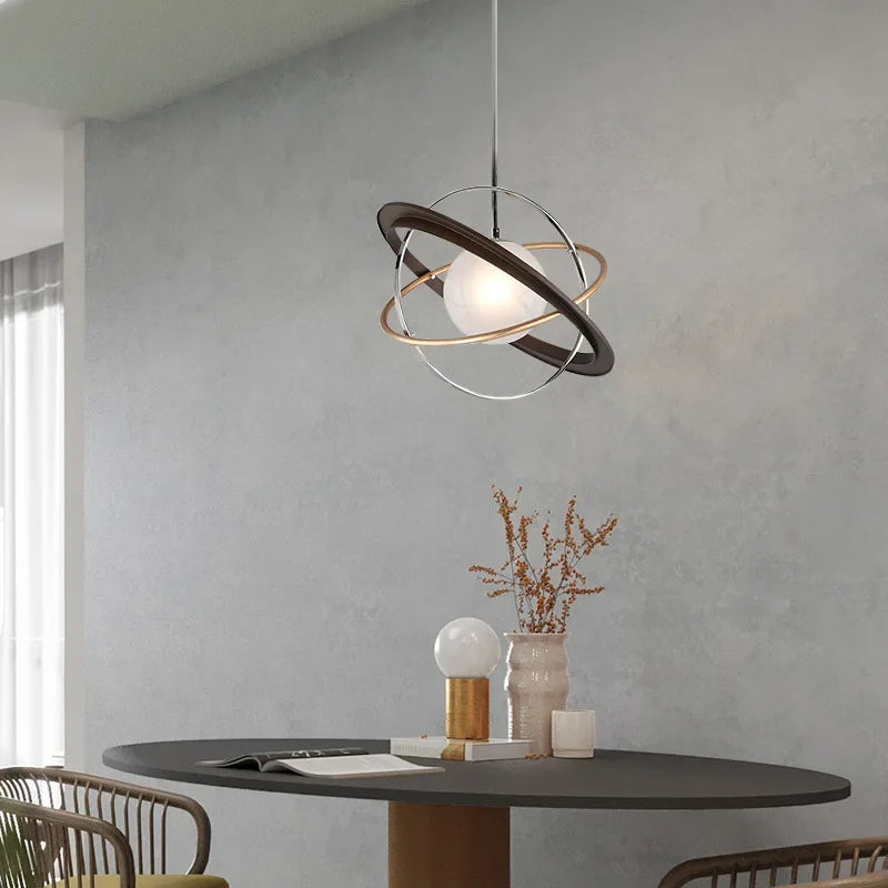lustre à led design rings of planet pour intérieur suspendu - vue 3 sur 7