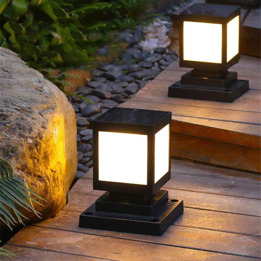 lanterne solaire colonne décorative pour jardin et extérieur - vue 4 sur 20