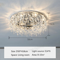 plafonnier moderne en métal design cristal décoratif pour intérieur