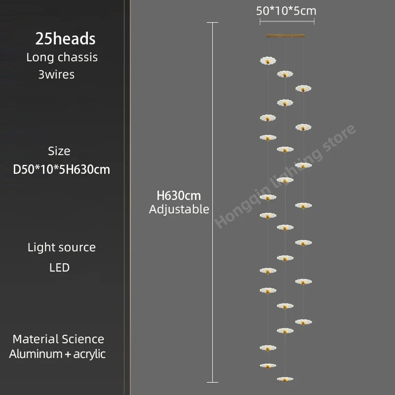 lustre moderne à led pour espaces intérieurs élégants et contemporains - vue 22 sur 26