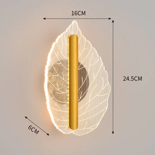 applique murale led en forme de feuille pour éclairage créatif