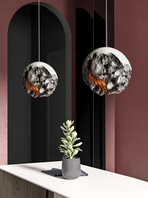 lustre moderne en forme de lune pour décoration intérieure - vue 4 sur 8