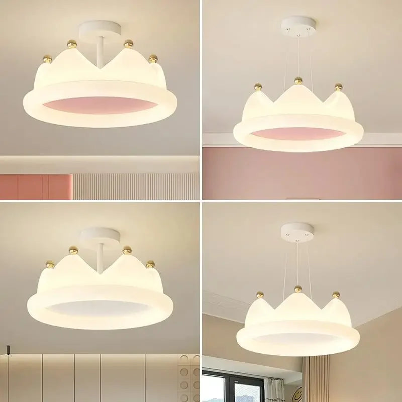 plafonnier créatif couronne led protection des yeux romantique pour enfants - vue 6 sur 10