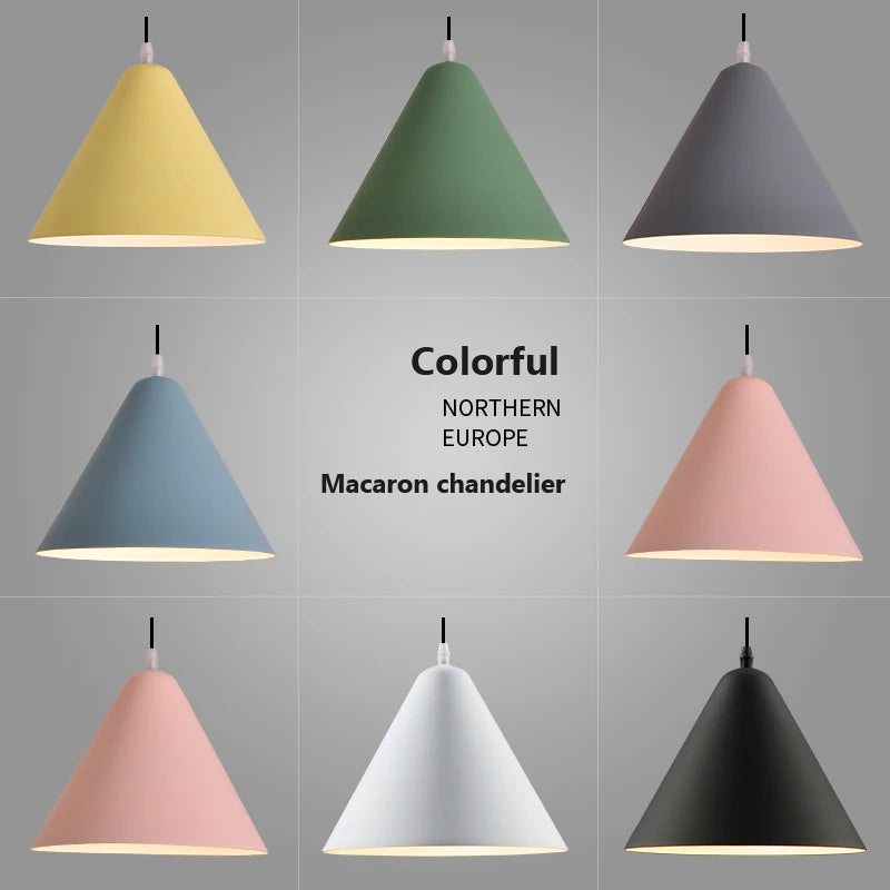 Suspension LED au style nordique Macaron en fer - vue 6 sur 20