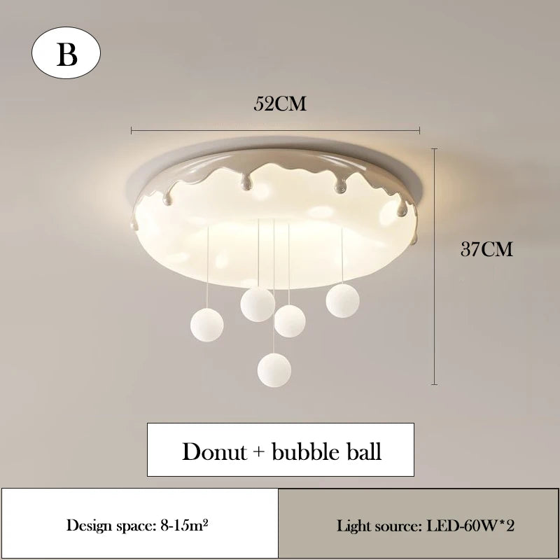 lustre créatif en forme de beignet pour chambre d'enfant - vue 8 sur 12