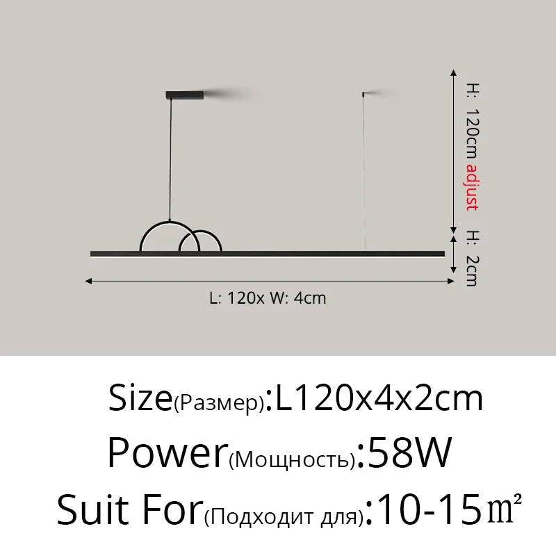 lustre à led nordique design pour éclairage intérieur moderne - vue 13 sur 18