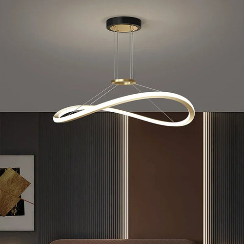 lustre moderne à led pour décoration intérieure réglable - vue 3 sur 12
