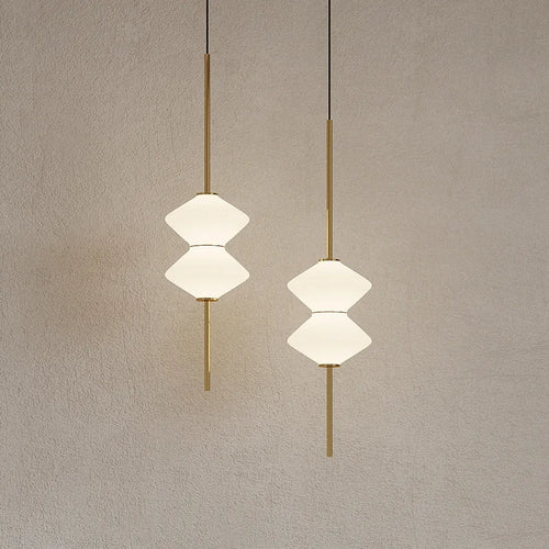 Suspension LED en verre blanc moderne - vue 4 sur 10