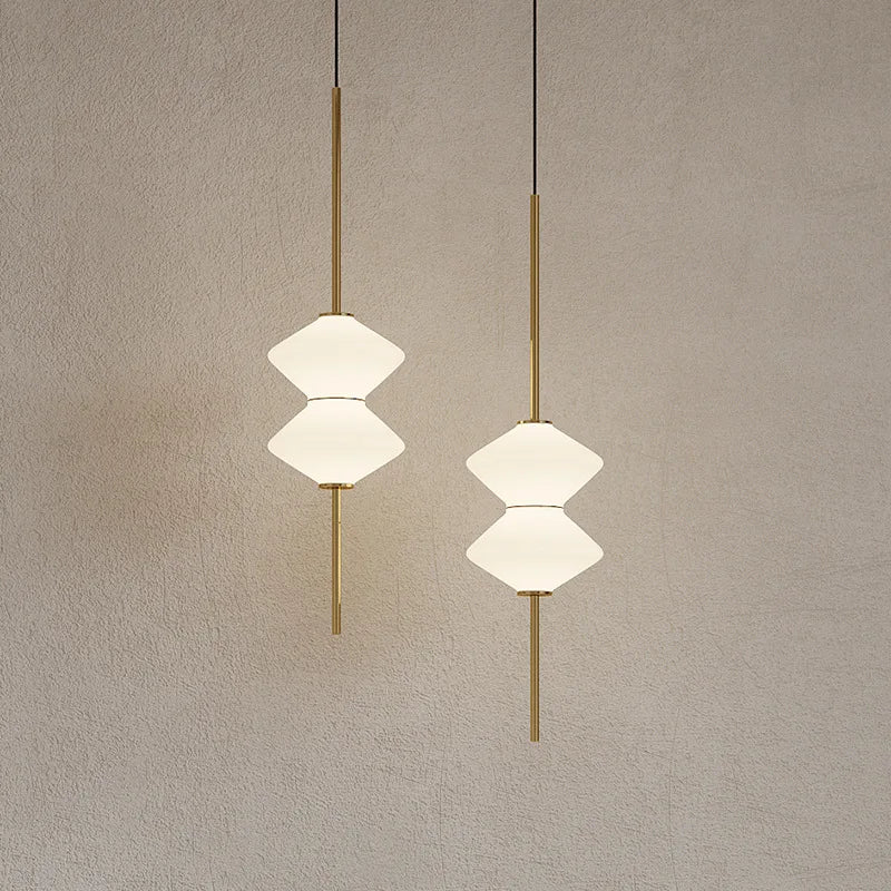 Suspension LED en verre blanc moderne - vue 3 sur 10