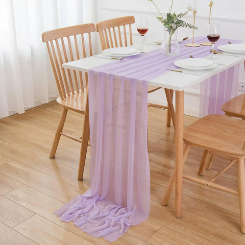 Chemin de table mousseline bohème transparent couleur mariage