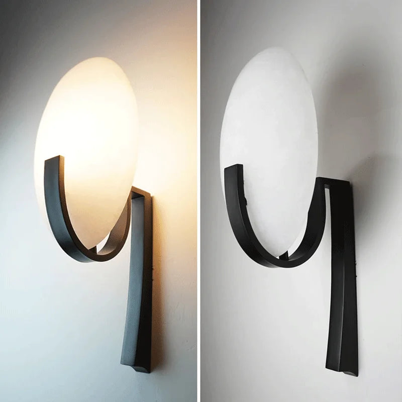 applique murale nordique en cuivre et marbre luxe - vue 4 sur 8
