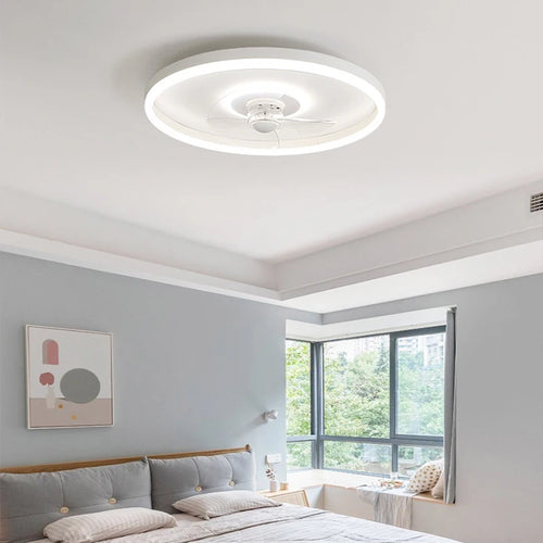 plafonnier led moderne avec ventilateur pour éclairage intérieur - vue 2 sur 11