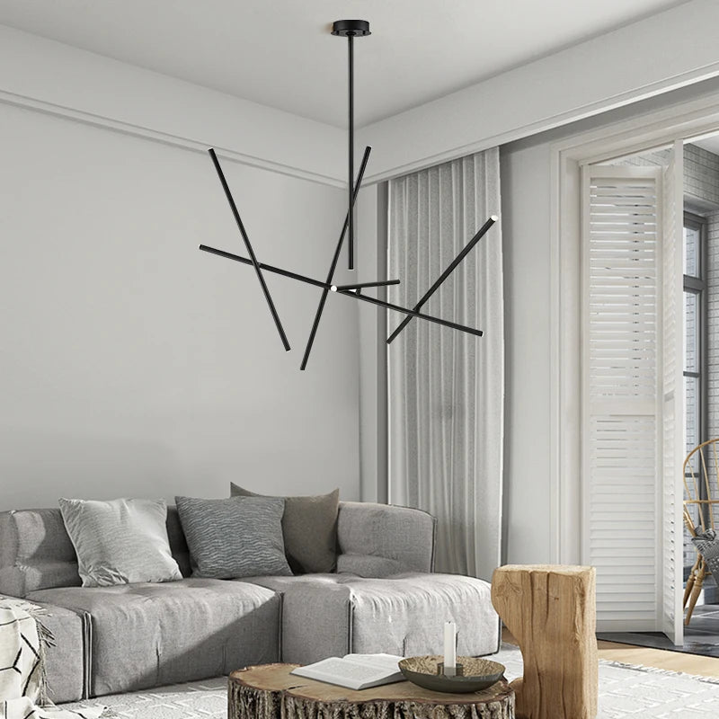 lustre post-moderne créatif personnalité nordique led forme branche - vue 3 sur 8