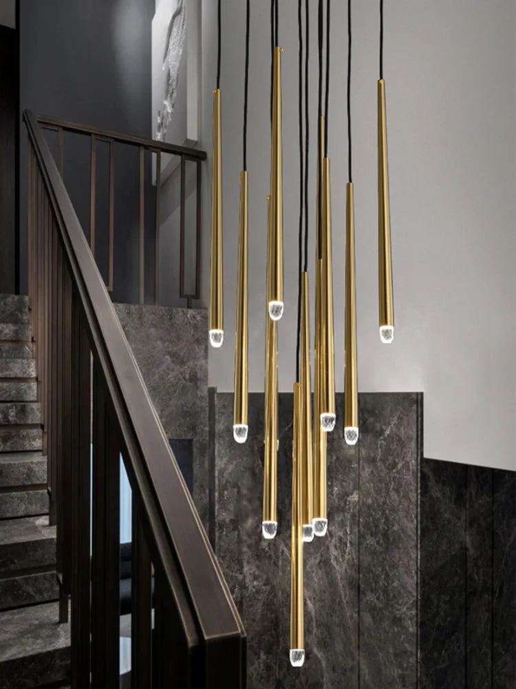 lustre led postmoderne nordique en cristal suspendu - vue 5 sur 17