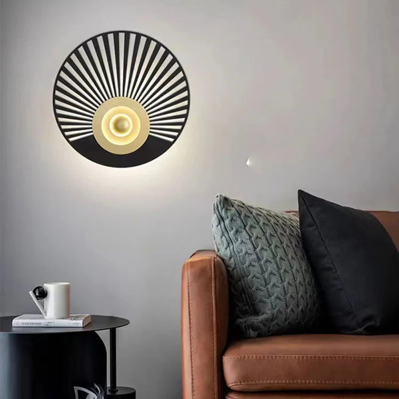 applique murale led ronde art déco pour ambiance chaleureuse - vue 2 sur 12