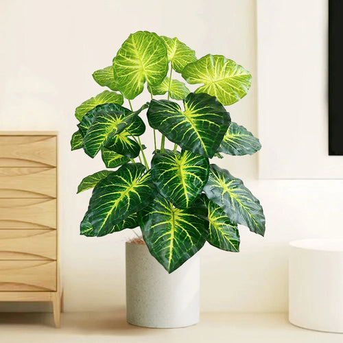 tortue tropicale artificielle avec branches et feuilles décoratives - vue 4 sur 9