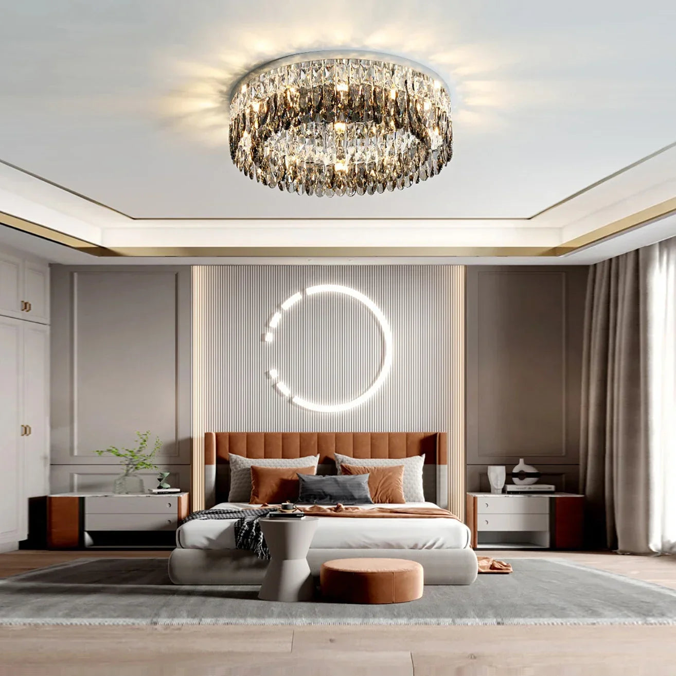 lustre moderne en cristal led design élégant pour décoration intérieure - vue 5 sur 18