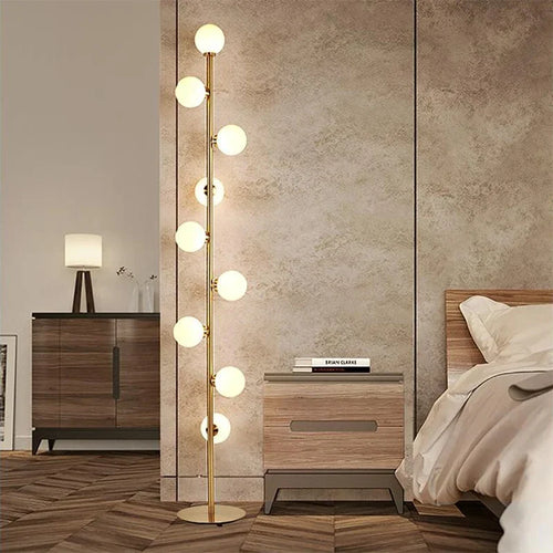lampadaire moderne en verre doré pour décoration intérieure nordique - vue 4 sur 6