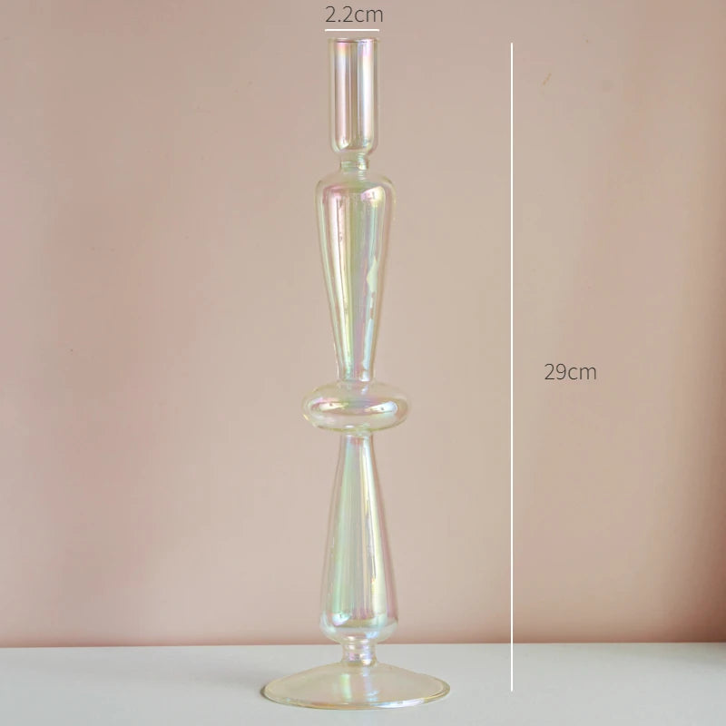 bougeoir en verre décoration nordique pour mariage et fleurs - vue 7 sur 22