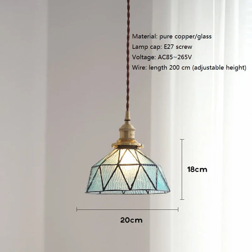 suspension design nordique vintage en laiton et verre - vue 10 sur 9