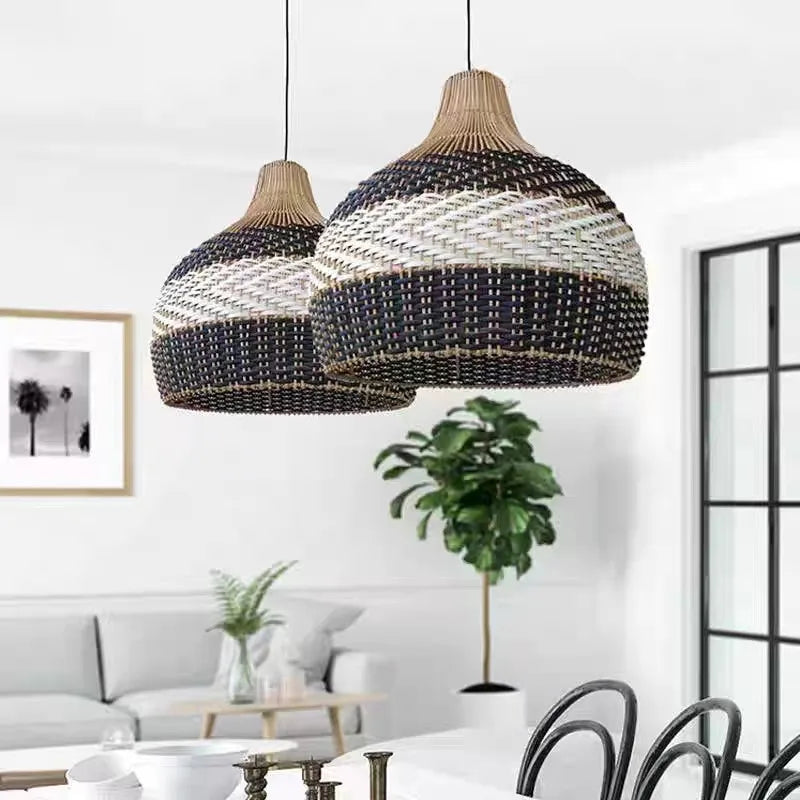 suspension en osier japonais tissée à la main pour décoration intérieure - vue 3 sur 15