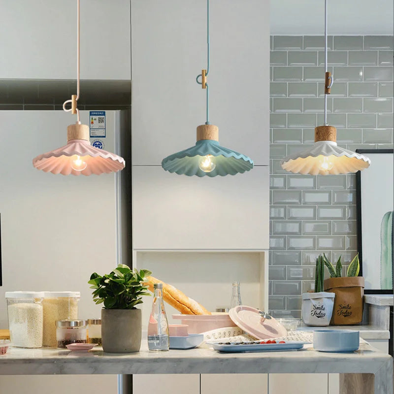 suspension moderne style nordique luminaire coloré macaron - vue 4 sur 11