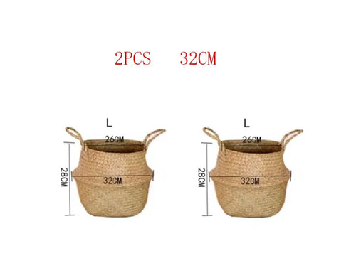 panier suspendu en osier pour rangement et décoration - vue 13 sur 16
