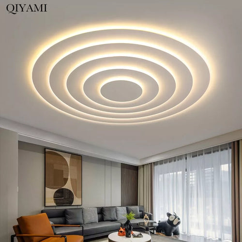 plafonnier led multicouche blanc minimaliste moderne - vue 2 sur 12