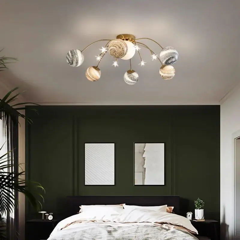 plafonnier étoile moderne décoratif pour une ambiance romantique - vue 3 sur 7
