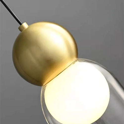 suspension moderne en verre transparent décorative et réglable - vue 6 sur 10