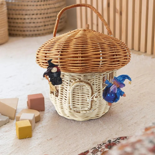 panier en rotin mignon pour pique-nique et décoration enfants - vue 5 sur 9