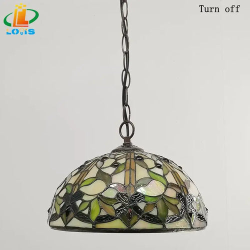 lustre style tiffany en forme de feuille pour décoration intérieure - vue 7 sur 6