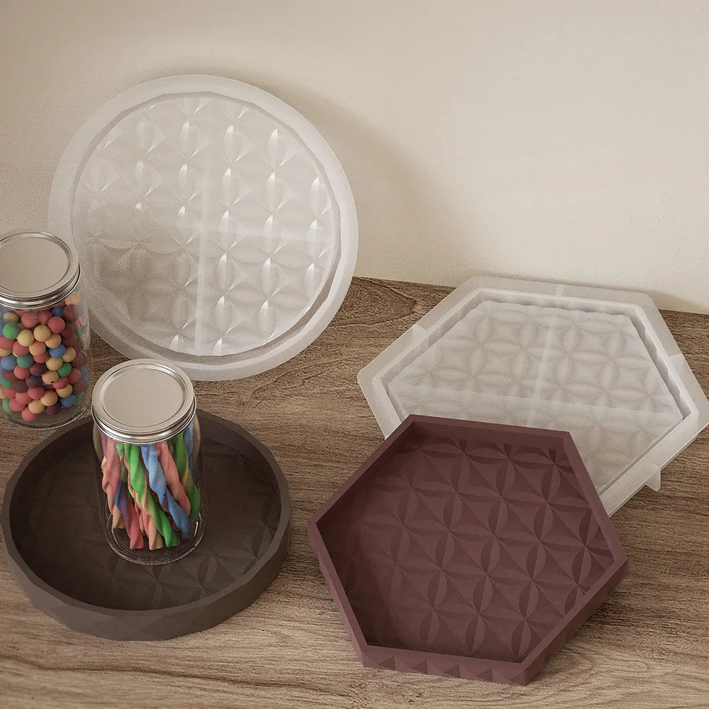 plateau en béton pour rangement et décoration artisanale sous-verre - vue 5 sur 10