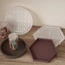 plateau en béton pour rangement et décoration artisanale sous-verre