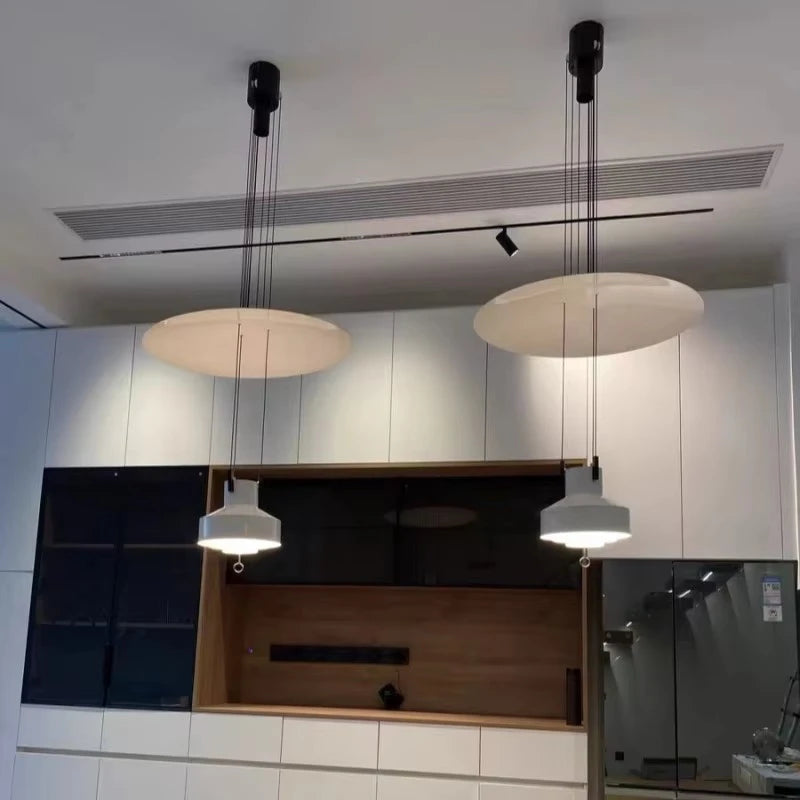 Height Adjustable Suspension Italian Designer Pendant Lamp Hanging Light For Kitchen Restaurant Living Dining Room - vue 5 sur 14