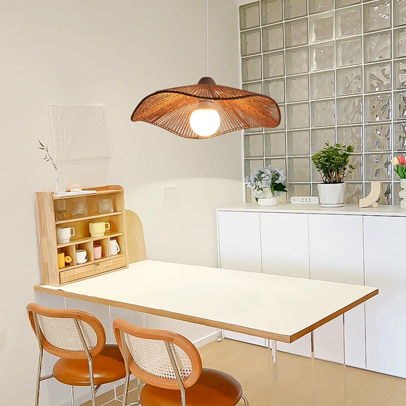 lustre suspendu wabi-sabi en corde de chanvre - vue 4 sur 24