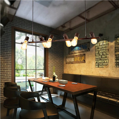 lustre industriel américain pour bar restaurant ou salon - vue 6 sur 8