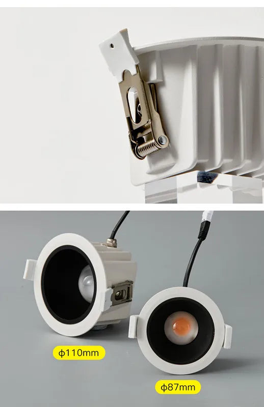 2023 The latest waterproof down light high-end narrow side led toilet kitchen embedded anti-glare household no main light - vue 3 sur 8