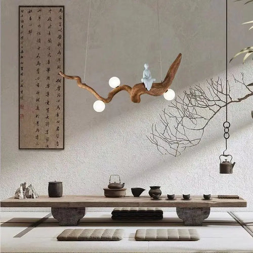suspension en résine zen style chinois pour décoration intérieure - vue 2 sur 7