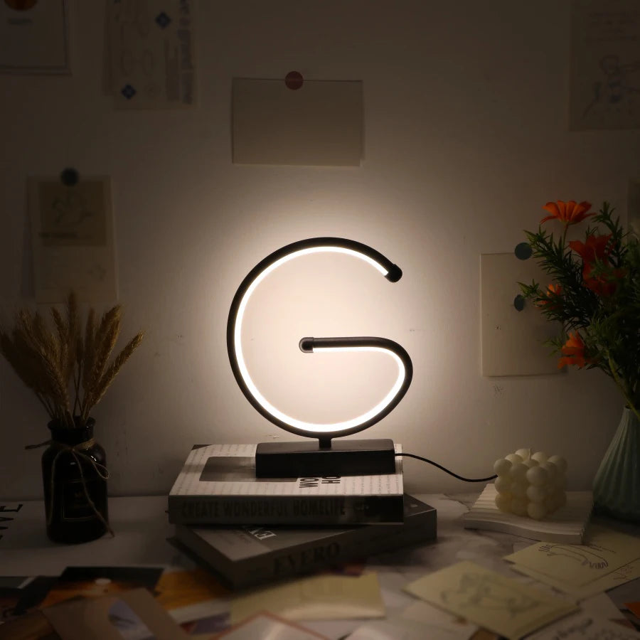 lampe usb créative en forme de g pour décoration intérieure - vue 5 sur 7