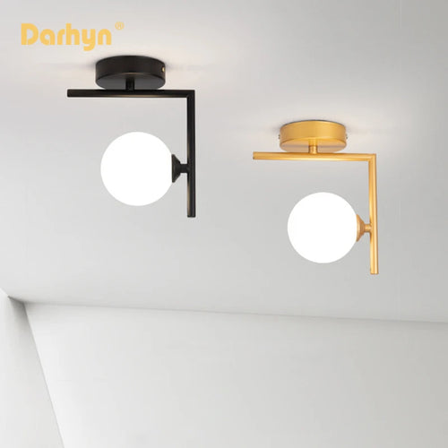 plafonnier en verre simple moderne créative nordique - vue 4 sur 10