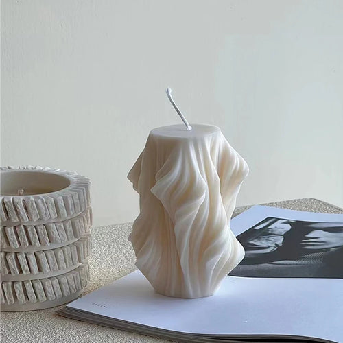 bougie parfumée créative décorative à vagues géométriques pour la maison - vue 2 sur 10