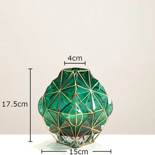 vase en verre rayé plaqué or pour décoration florale élégante - vue 10 sur 10