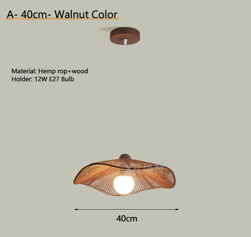 lustre suspendu wabi-sabi en corde de chanvre - vue 13 sur 24