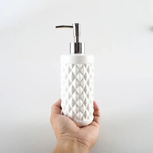 distributeur de désinfectant et savon en céramique design élégant - vue 3 sur 6