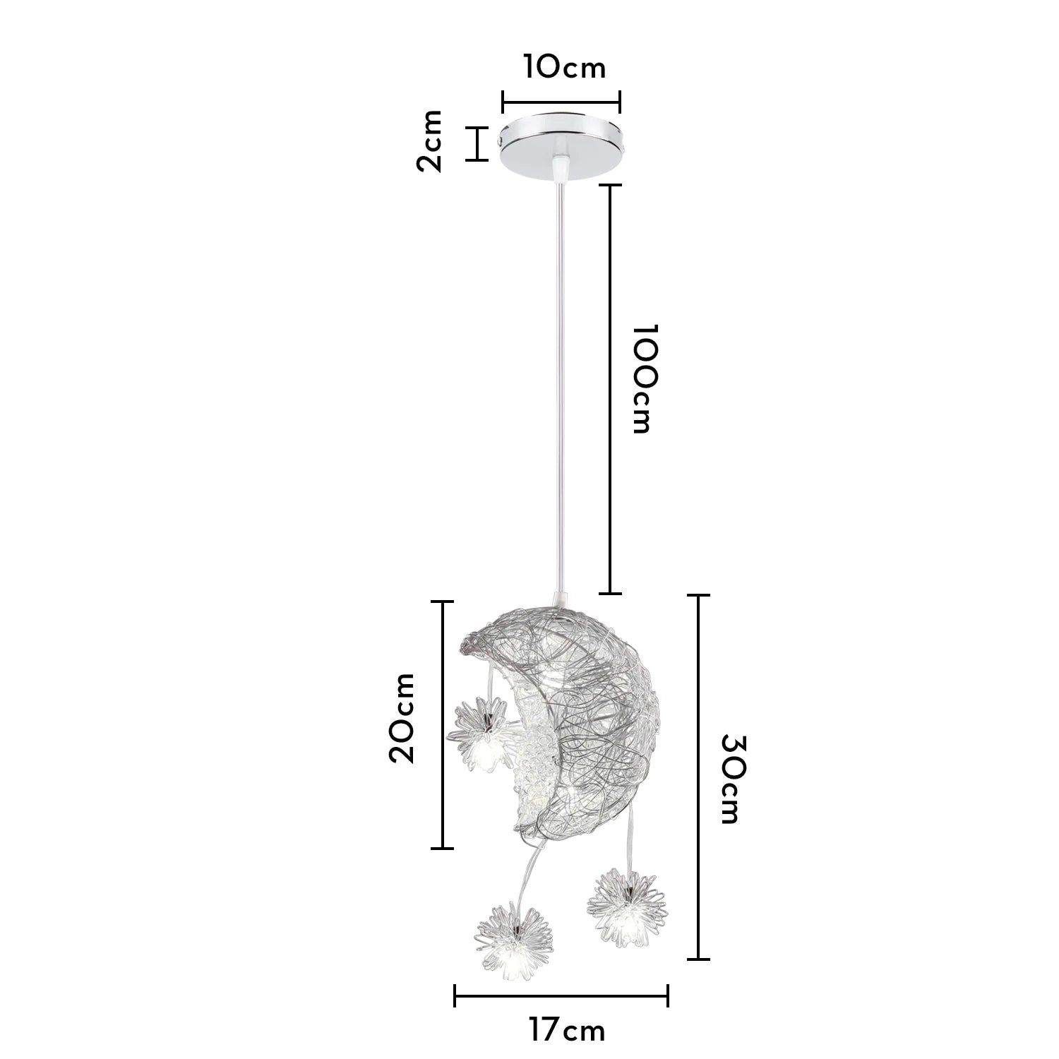 lustre led romantique moderne en forme de lune et étoile - vue 14 sur 14