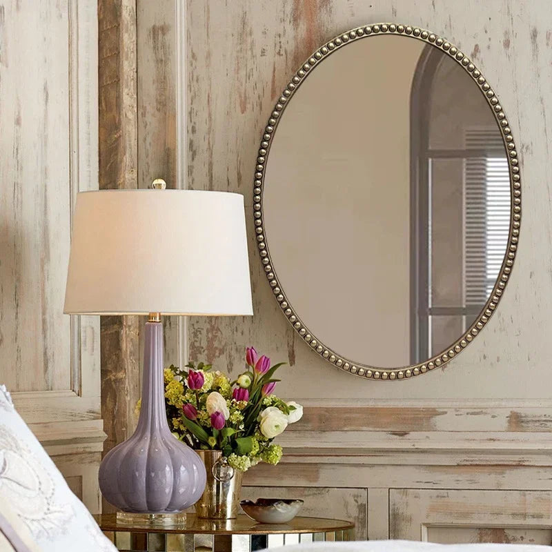 miroirs décoratifs ovales en macramé pour décoration murale - vue 2 sur 13