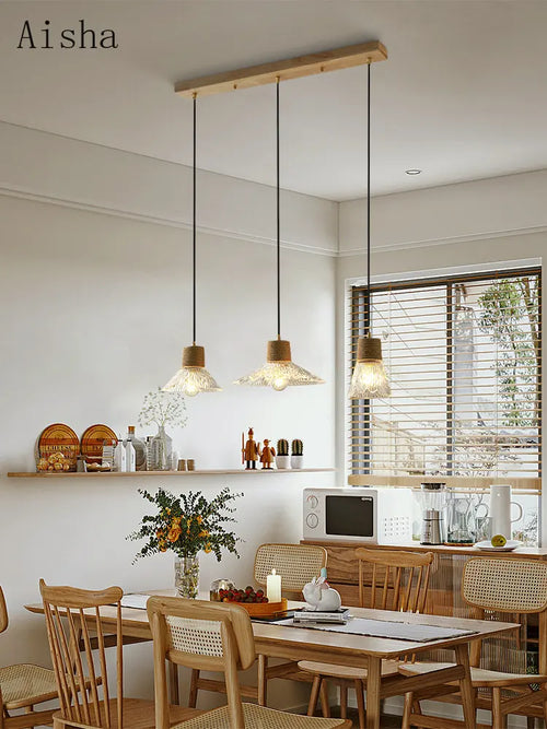 lustre nordique japonais trois têtes design créatif intérieur suspendu - vue 3 sur 13