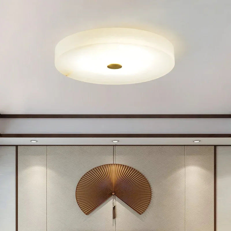 plafonnier en marbre naturel léger et luxueux moderne - vue 3 sur 8